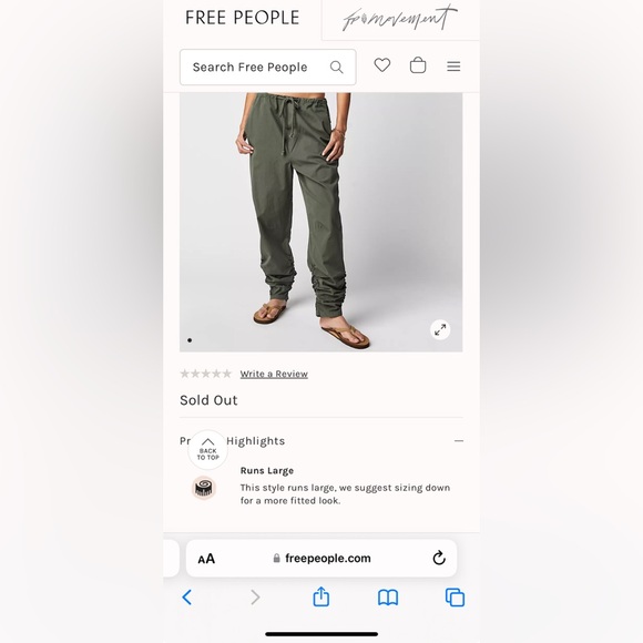 NWT Free People New Light Parachute Pants black XS - Picture 5 of 11